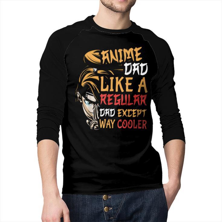 Men Anime Father's Day Anime Dad Except Way Cooler Men Baseball Raglan Shirt