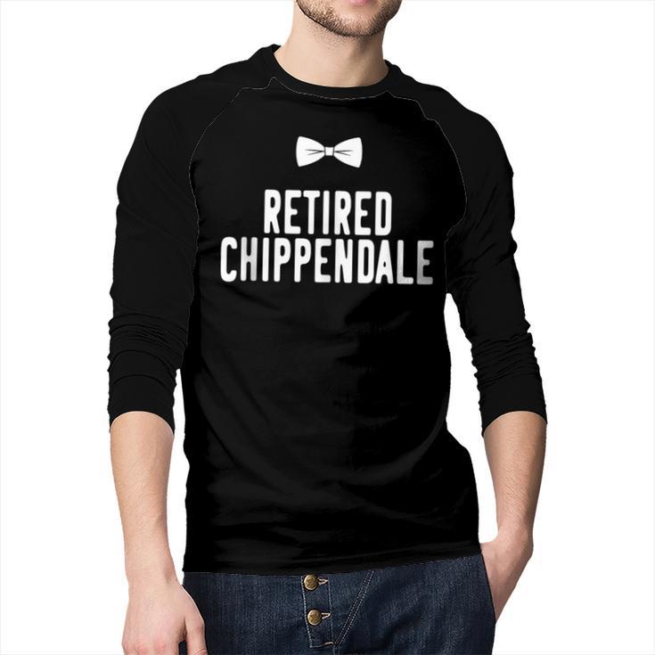 Men Dad Bod Joke Ex Male Dancer Humor Retired Chippendale Men Baseball Raglan Shirt