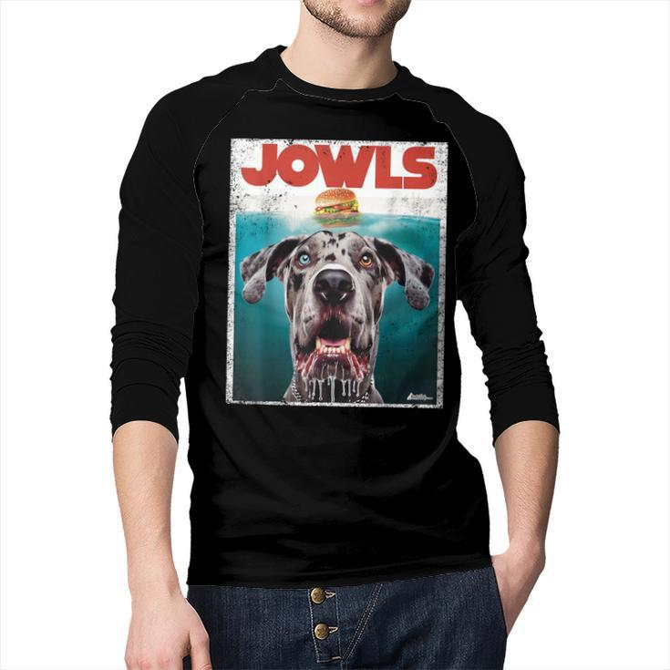 Merle Great Dane Jowls Paws Top Blue Eye Brown Dog Mom Dad For Men Women Girls Kids Men Baseball Raglan Shirt