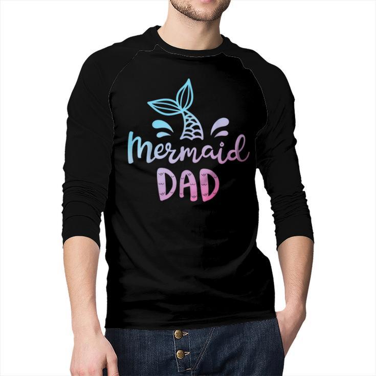 Mermaid Dad Merman Daddy Dad Family Matching Birthday Men Baseball Raglan Shirt