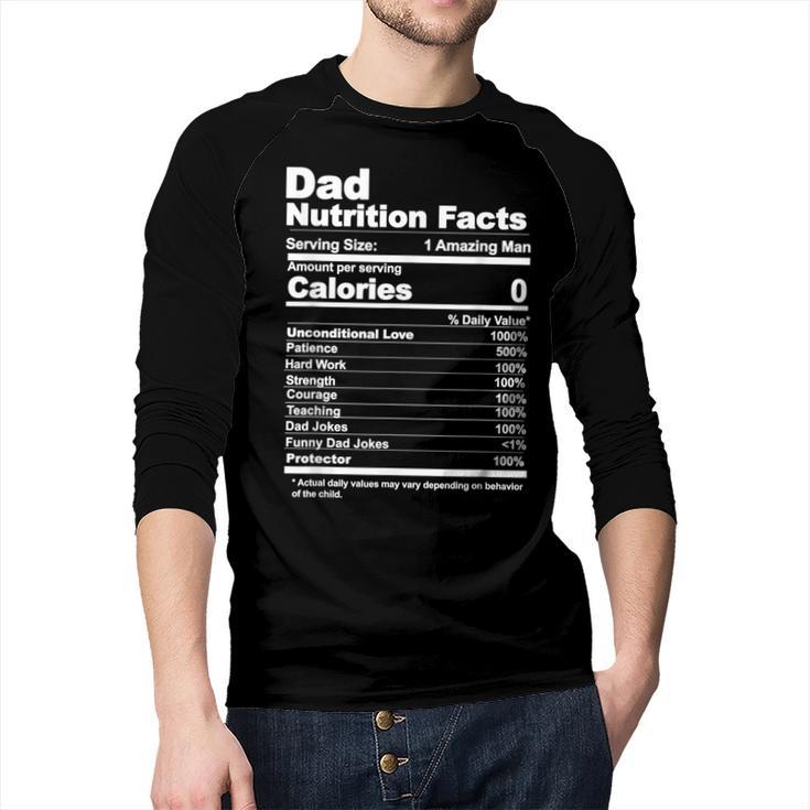 Miftees Fathers Day Tees Dad Nutrition Facts Men Baseball Raglan Shirt