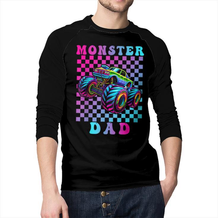 Monster Truck Dad Family Matching Shirt Truck Lovers Men Baseball Raglan Shirt