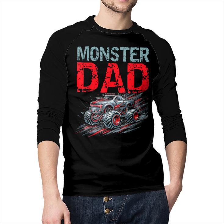 Monster Truck Dad Father's Day Men Men Baseball Raglan Shirt