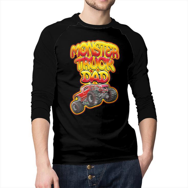 Monster Truck Dad Hot Red Graffiti Style Men Baseball Raglan Shirt