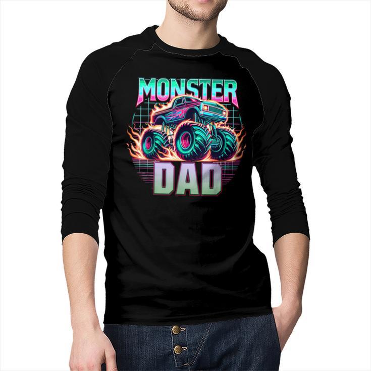 Monster Truck Dad Monster Truck Are My Jam Truck Lovers Men Baseball Raglan Shirt