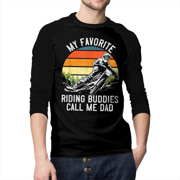 Motorcycle Dad Dirt Bike Shirt Motocross Riding Buddies Men Baseball Raglan Shirt