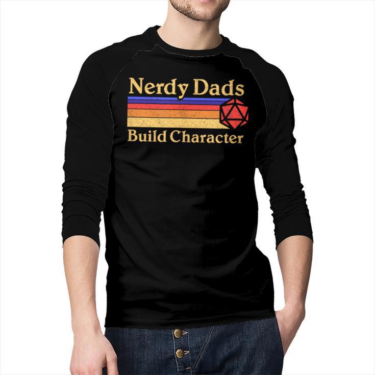 Nerdy Dads Dice For Tabletop RPG New Father Men Baseball Raglan Shirt