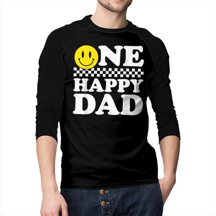 One Happy Dude Dad 1st Birthday Family Matching Men Baseball Raglan Shirt