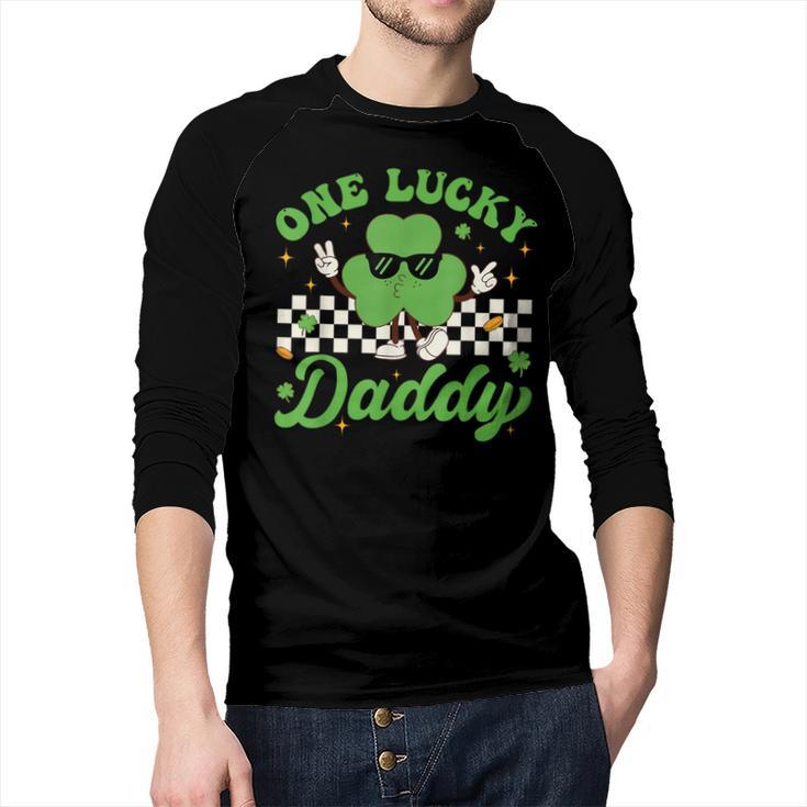 One Lucky Daddy St Patricks Day Dad Father Men Baseball Raglan Shirt