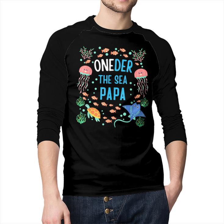 OneDer The Sea Papa 1st Birthday Dad Matching Men Baseball Raglan Shirt