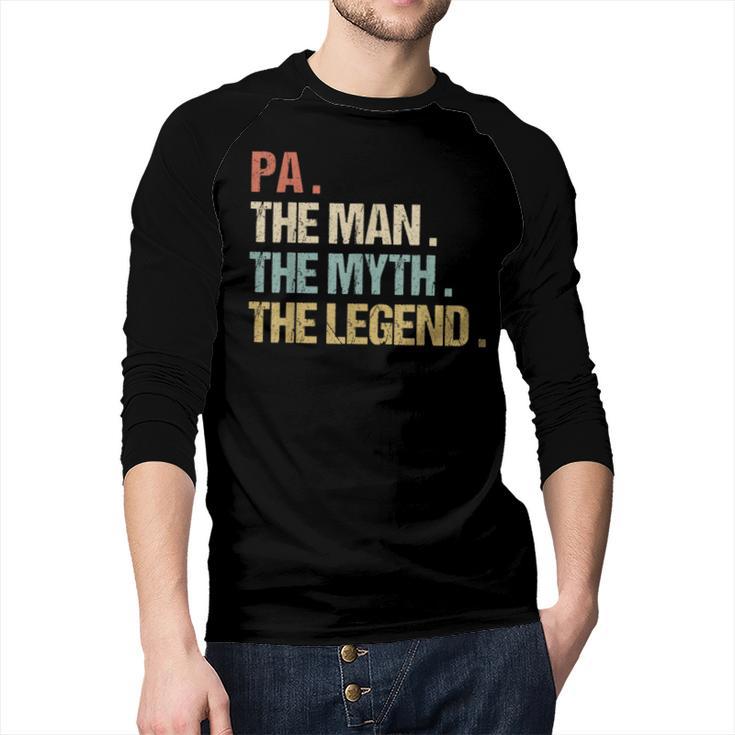 Pa The Man Myth Legend Shirt Father Dad Men Baseball Raglan Shirt