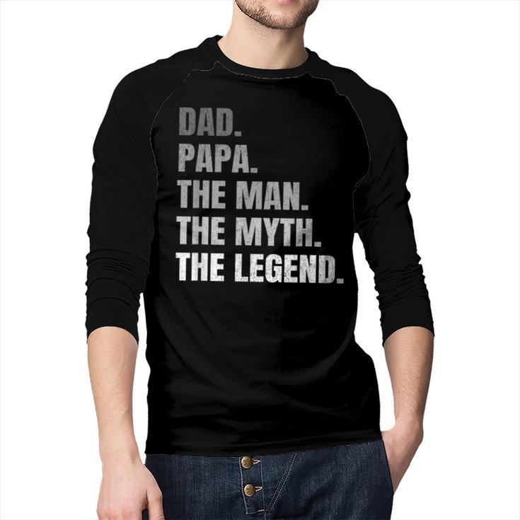 Papa Dad Legend Men Grandpa Christmas Father's Day Birthday Men Baseball Raglan Shirt