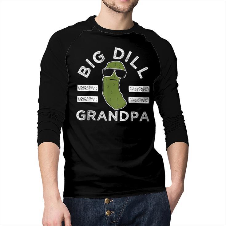 Pickle Pun Big Dill Grandpa Dad Joke Grandfather Humor Men Baseball Raglan Shirt