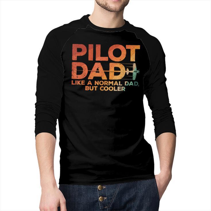 Pilot Dad Art For Men Father Aviation Airplane Pilot Men Baseball Raglan Shirt
