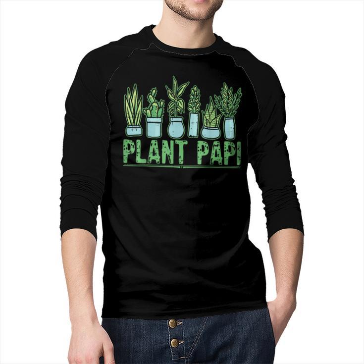 Plant Papi Daddy Father Gardener Gardening Father’s Day Men Baseball Raglan Shirt