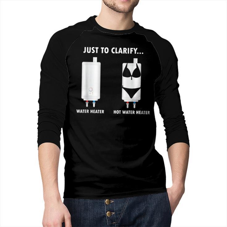 Plumber Hot Water Heater Plumbing Dad Joke Men Baseball Raglan Shirt