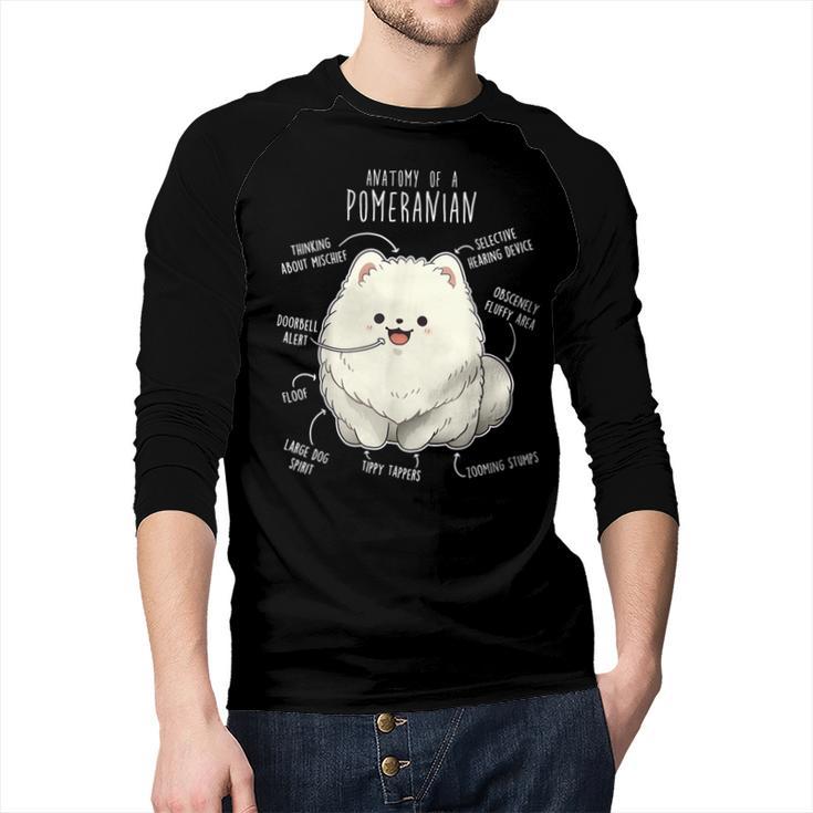 Pomeranian Anatomy Cute Pet Pom Mom Dog Dad For Men Women Girls Kids Men Baseball Raglan Shirt