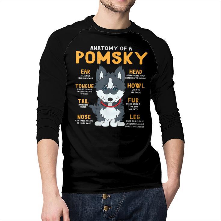 Pomsky Anatomy Dog Mom Dad Men Baseball Raglan Shirt