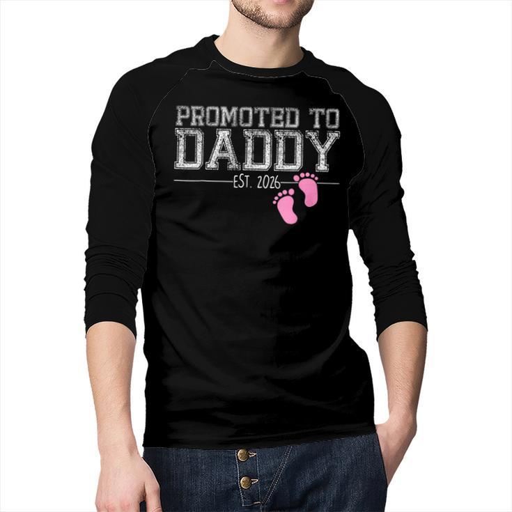 Promoted To Daddy Est 2026 Shirt New Daddy New Dad Men Baseball Raglan Shirt