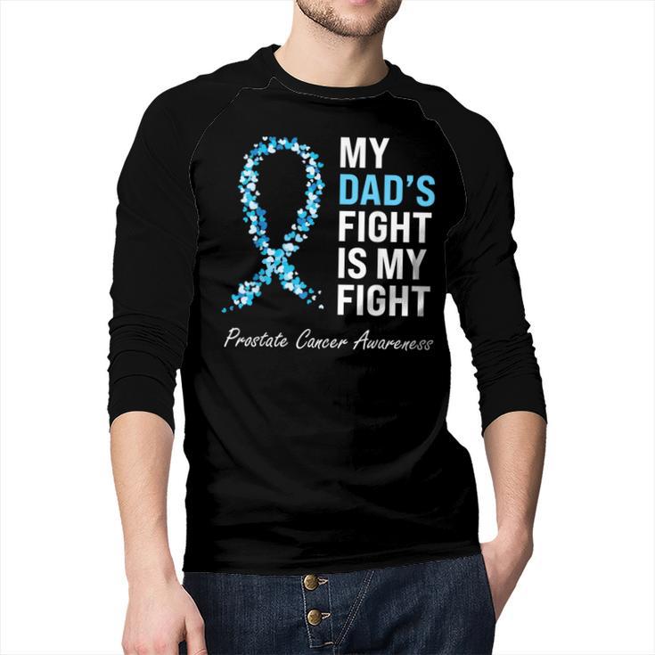 Prostate Cancer Awareness Light Blue Ribbon Dad Survivor Men Baseball Raglan Shirt