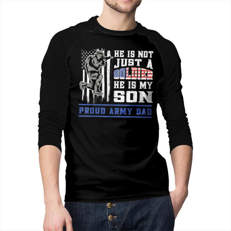 Proud Army Dad Soldier Son Patriotic Veterens Men Baseball Raglan Shirt