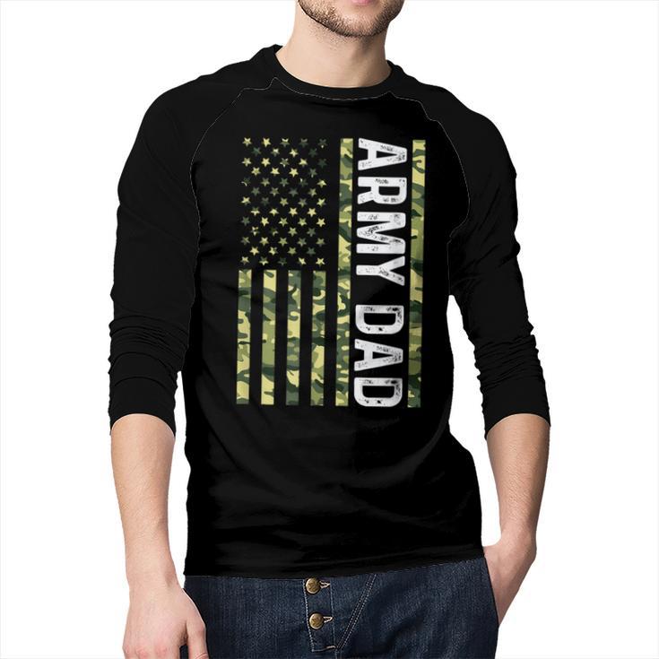 Proud Army Dad United States USA Flag For Father's Day Men Baseball Raglan Shirt