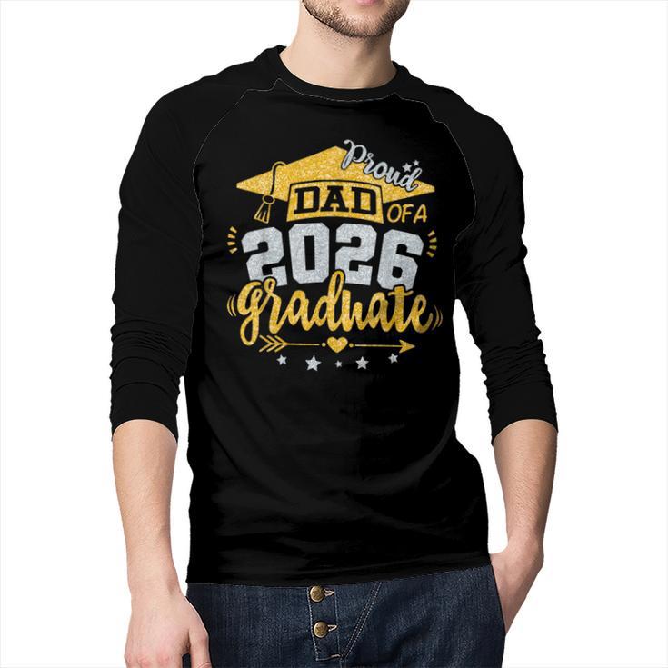 Proud Dad Of A 2026 Graduate Grad Senior Graduation Father Men Baseball Raglan Shirt