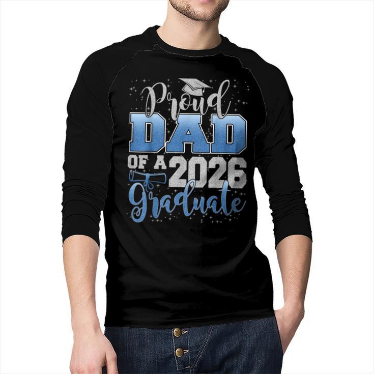 Proud Dad Of a Class Of 2026 Graduate Senior Graduation Men Baseball Raglan Shirt