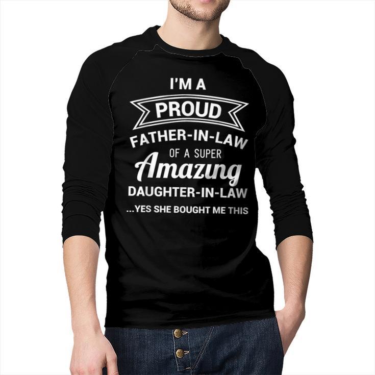 Proud Father In Law Shirt Dad Fathers Day Ideas Men Baseball Raglan Shirt