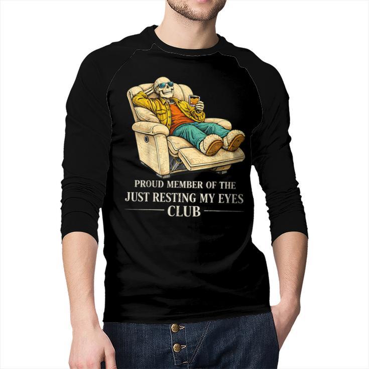Proud Member Of The Just Resting My Eyes Club Dad Men Baseball Raglan Shirt
