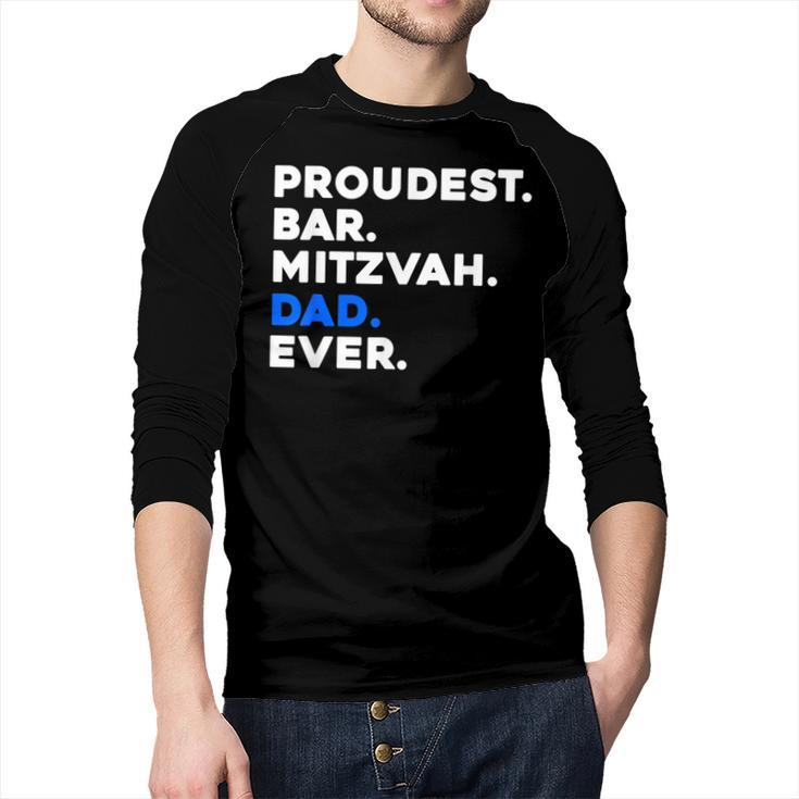 PROUDEST BAR MITZVAH DAD EVER Jewish BOY Celebration Men Baseball Raglan Shirt
