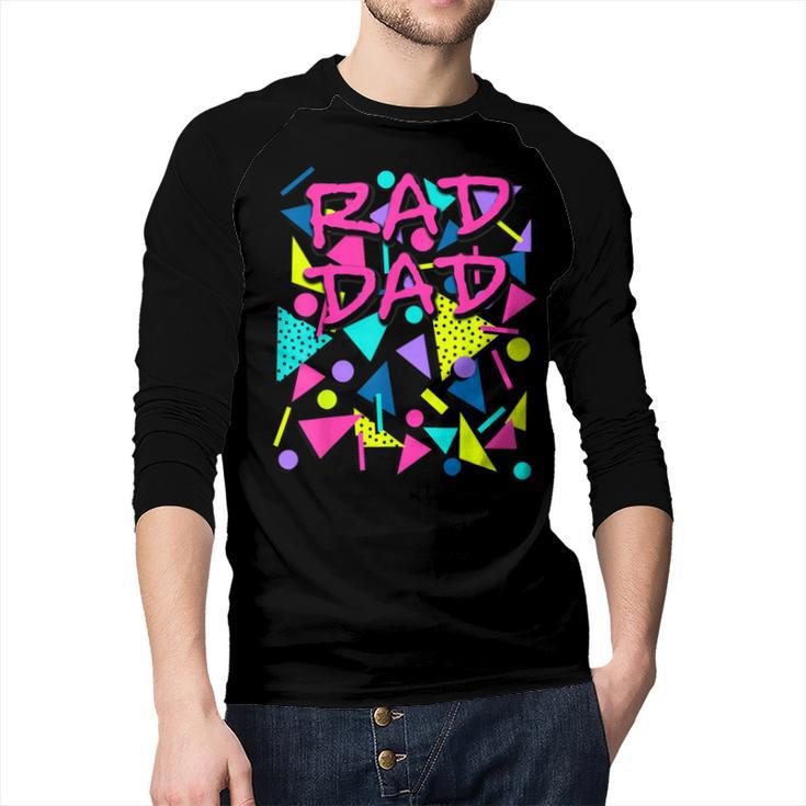 Rad Dad 80s Throwback Men Baseball Raglan Shirt