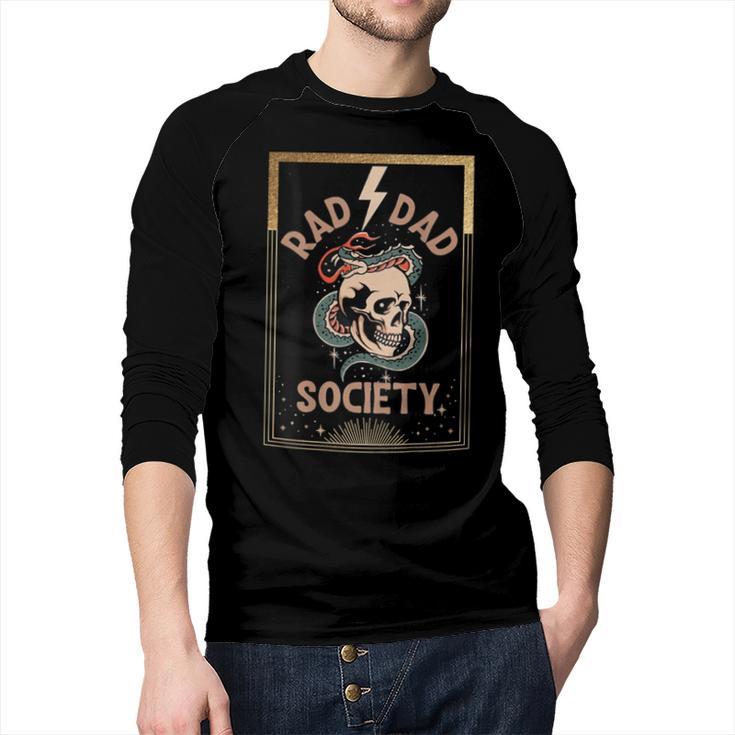 Rad Dad Society Cool Dad Club Dad Life Tee Fathers Day Men Baseball Raglan Shirt
