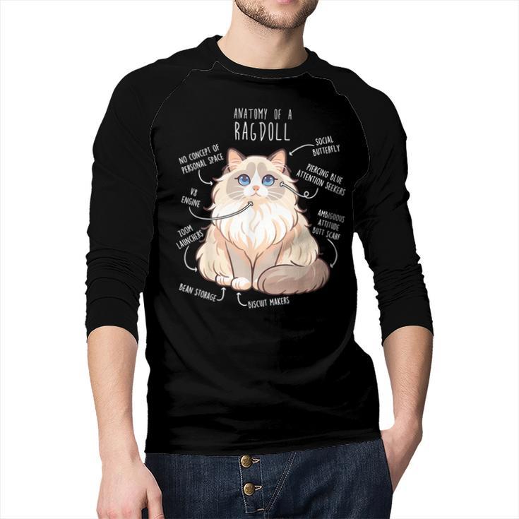 Ragdoll Cat Anatomy Cute Pet Mom Dad Cream Bicolor Men Baseball Raglan Shirt
