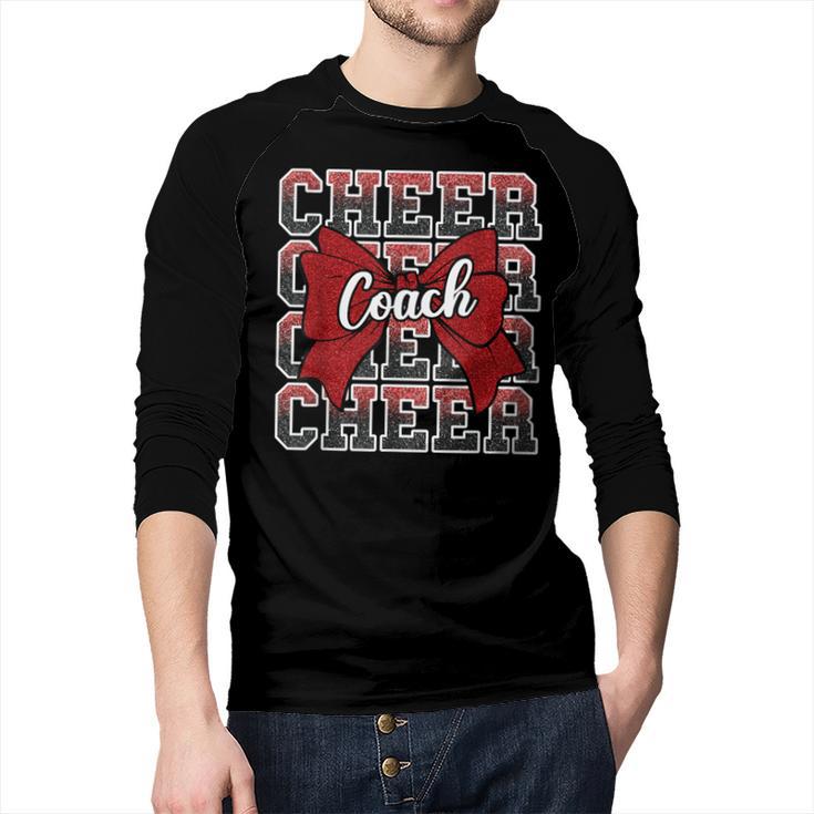 Red Sport Loud Proud Cheer Coach Dad Father's Day Men Baseball Raglan Shirt