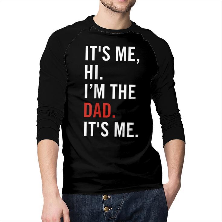 Retro It's Me Hi I'm The Dad It's Me For Dad Men Baseball Raglan Shirt