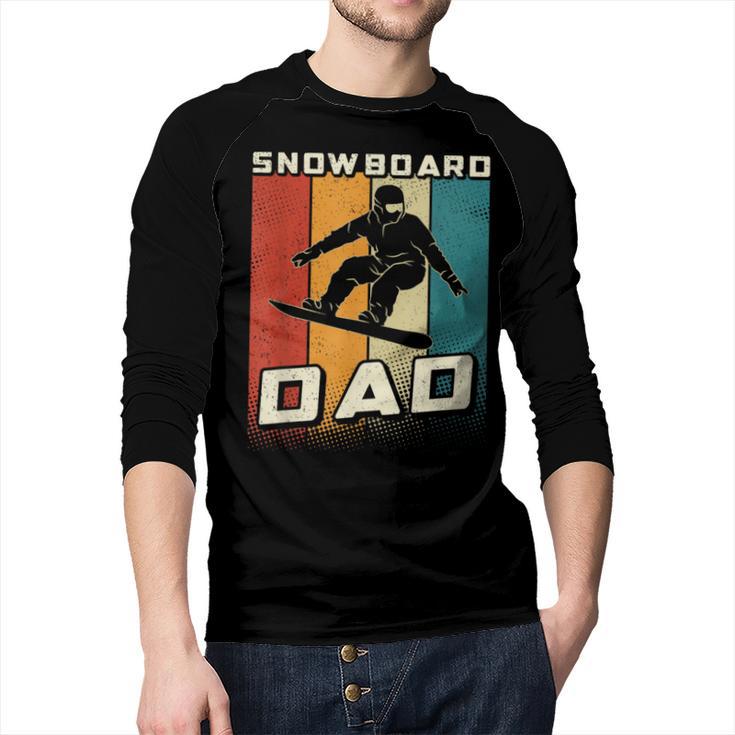 Retro Snowboard Dad Snowboarding Father Snowboarder Dad Men Baseball Raglan Shirt
