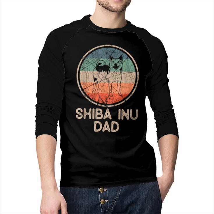 Shiba Inu Dog Vintage Shiba Inu Dad Men Women Men Baseball Raglan Shirt