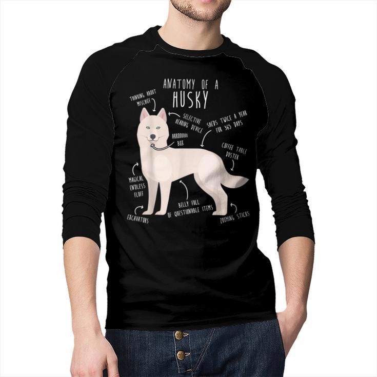 Siberian Husky Dog Anatomy Pet Mom Cute Dog Dad Men Women Kids Men Baseball Raglan Shirt