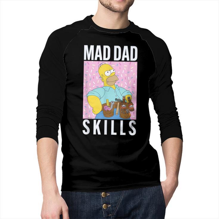 The Simpsons Father's Day Mad Dad Skills Homer Poster Men Baseball Raglan Shirt