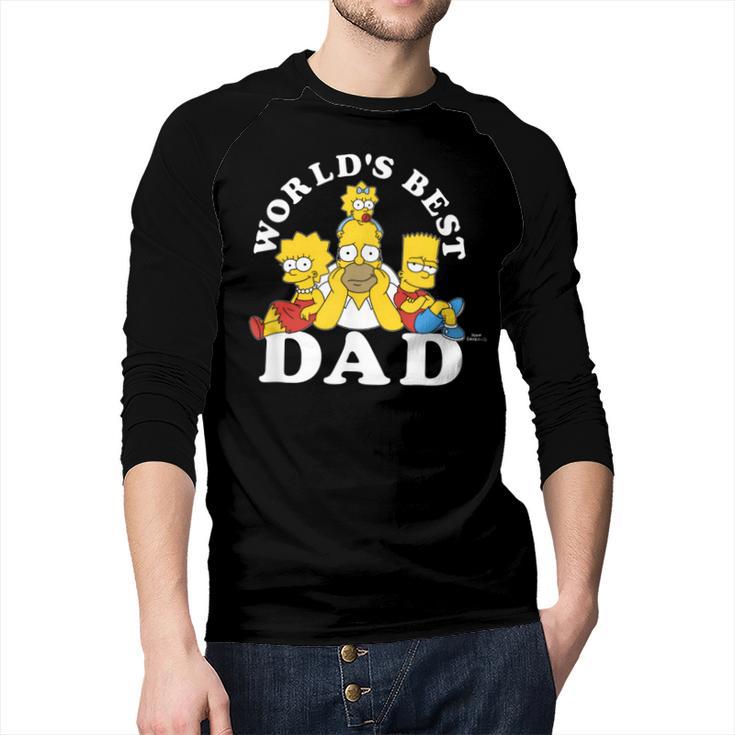 The Simpsons World's Best Dad Father's Day Group V2 Small Men Baseball Raglan Shirt