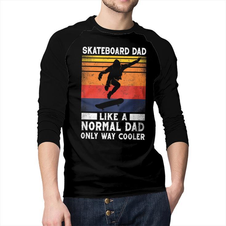 Skateboard Like A Normal Dad Vintage 80S 90S Retro Men Baseball Raglan Shirt