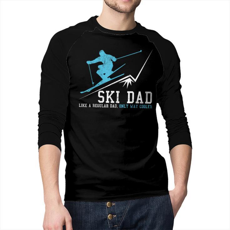 Ski Dad Winter Sports Skiing Father Men Baseball Raglan Shirt