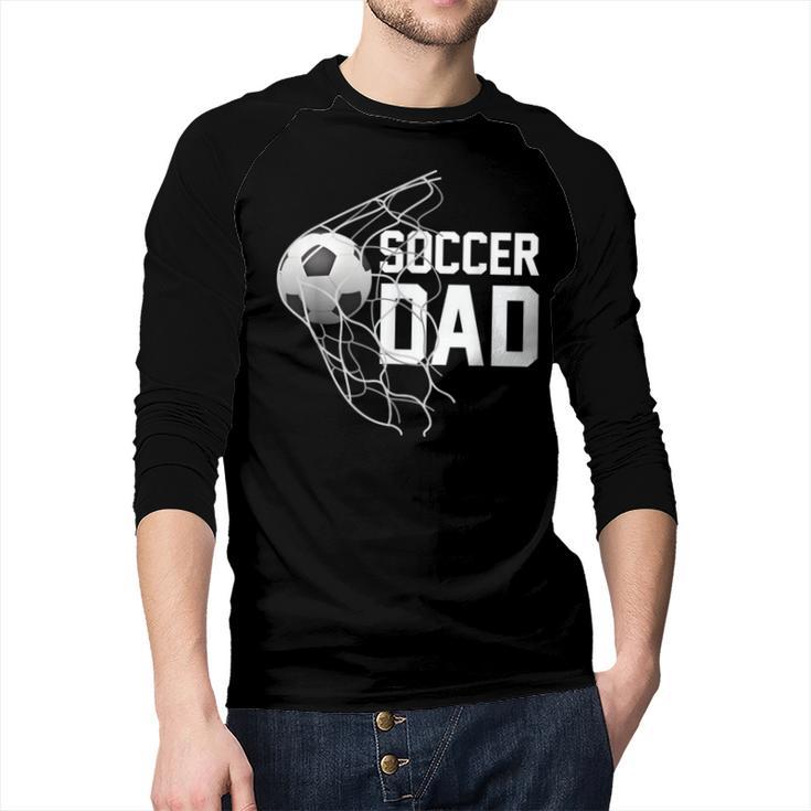 Soccer DAD Football Futbol Parents Goal Men Baseball Raglan Shirt