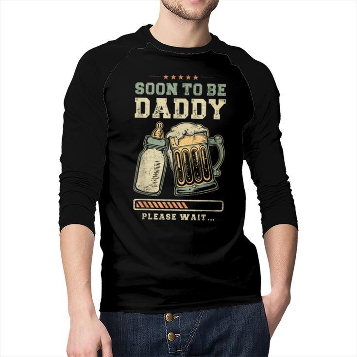 Soon To Be Daddy Fatherhood Baby Announcement Future Dad Men Baseball Raglan Shirt