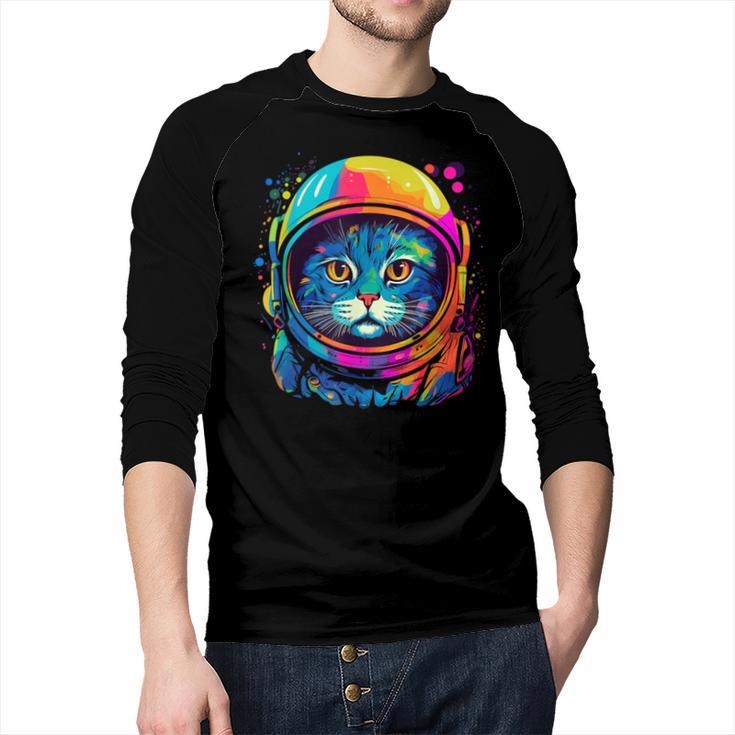 Space Cat Mom Cat Dad Men Women Kids Astronaut Space Men Baseball Raglan Shirt