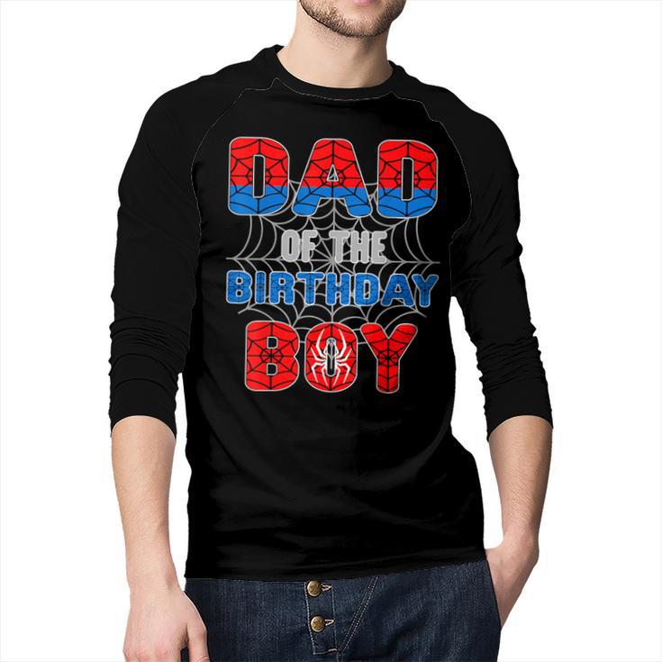 Spider Web Birthday Party Dad Of The Birthday Boy Men Baseball Raglan Shirt