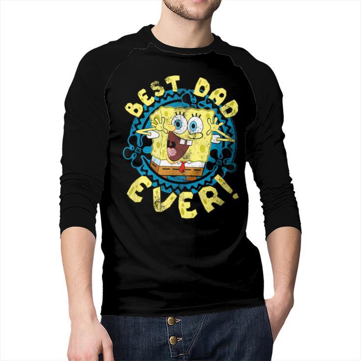 Spongebob Squarepants Father's Day Best Dad Ever Men Baseball Raglan Shirt