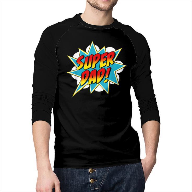 Super Dad Comic Book Superhero Father's Day Men Baseball Raglan Shirt