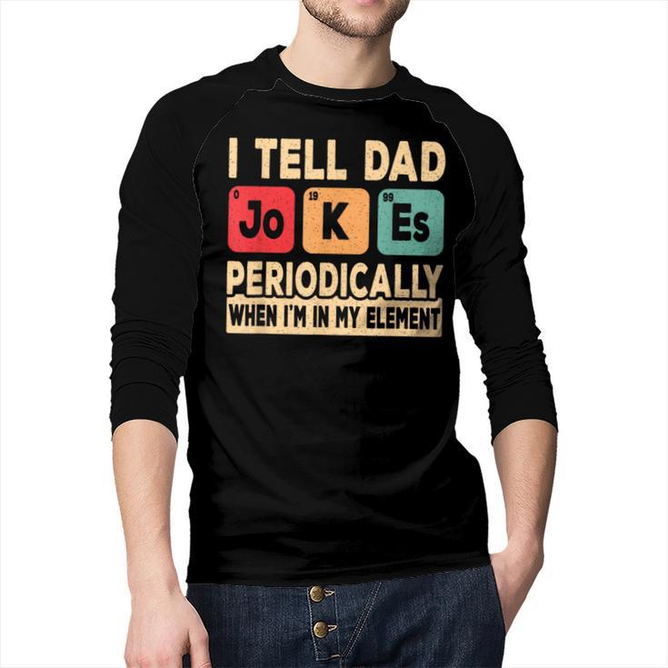 I Tell Dad Jokes Periodically Retro Papa Fathers Day Men Men Baseball Raglan Shirt
